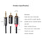 3.5mm Jack Male to 2 RCA Aux Cable Cotton Braided for Home Theater (3 m)