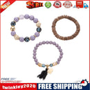 3pcs Boho Colorful Beads Bracelet Tassel Elephant Pendant Bangles Gift (B)