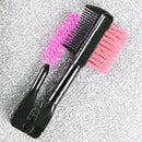 Double-ended Eyebrow Brush Eyelash Brush Comb and Round Comb Teeth (Purple)