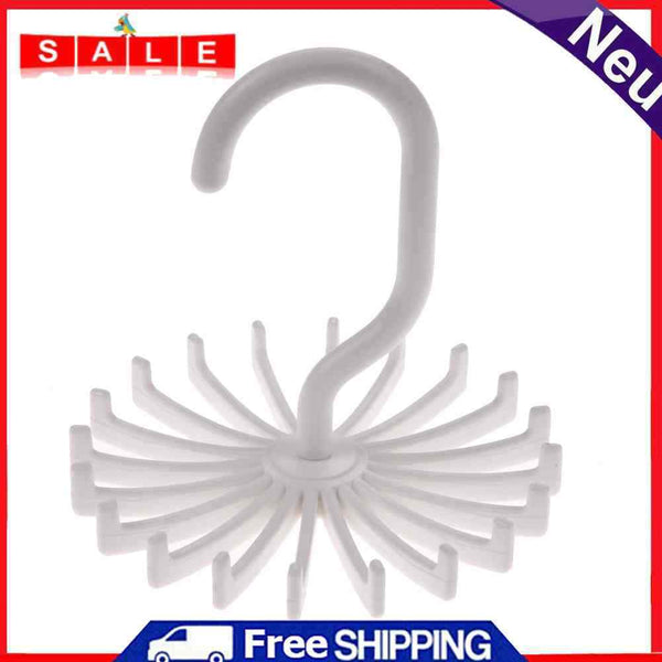 Rotating Tie Belt Rack Adjustable Tie Hanger Holds 20 Neck Ties Closet Organizer