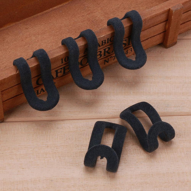 10pcs Mini Flocking Hanging Hook Non Slip Clothing Hanger Hook(Black) Newly