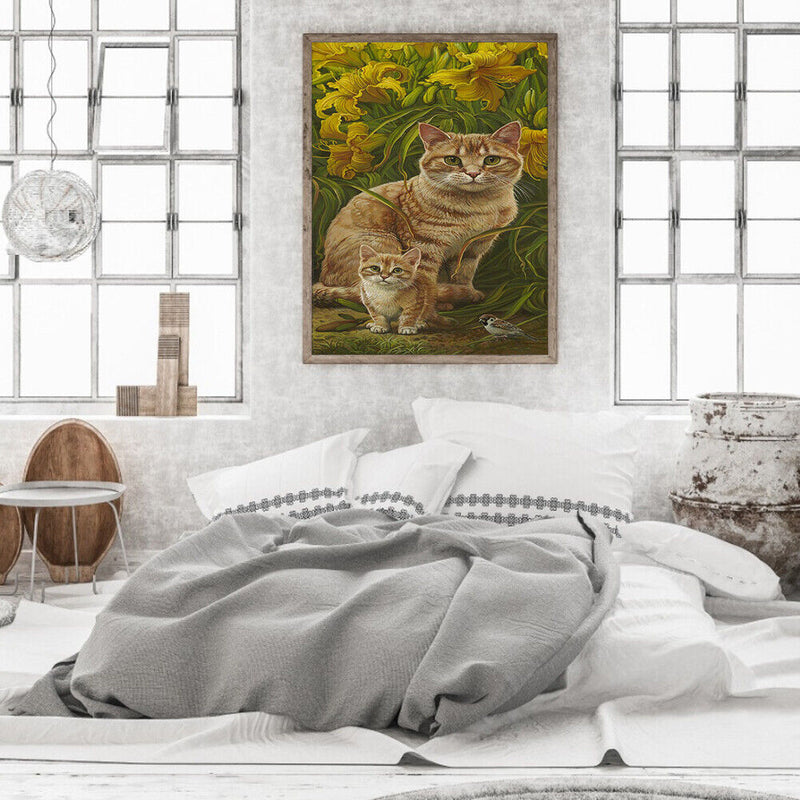Cats Oil Paint By Numbers DIY Coloring Picture Kits for Adults Children Crafts
