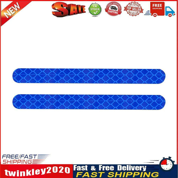 2x Car Reflector Stickers Rearview Mirror Reflective Warning Tape (Blue) Newly