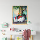 Paint By Numbers DIY Garden Rooster Hand Painted on Canvas Oil Craft Wall Decor