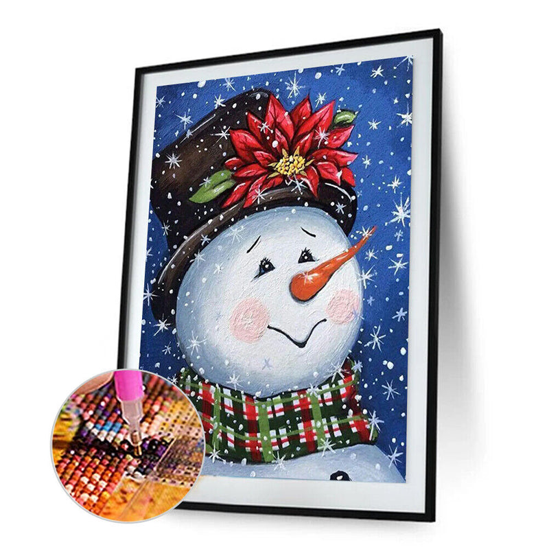 5D Rhinestone Pictures DIY Shy Snowman Full Round Drill Art Diamond Painting Kit