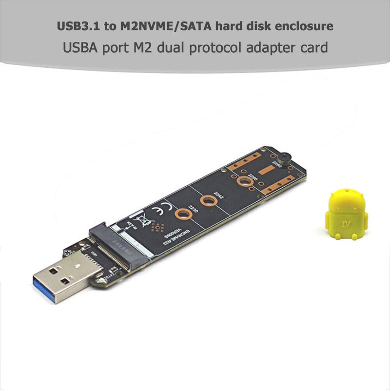 M.2 to USB Adapter M Key M2 PCIe SATA to USB 3.1 Gen 2 Type A SSD Adapter Card