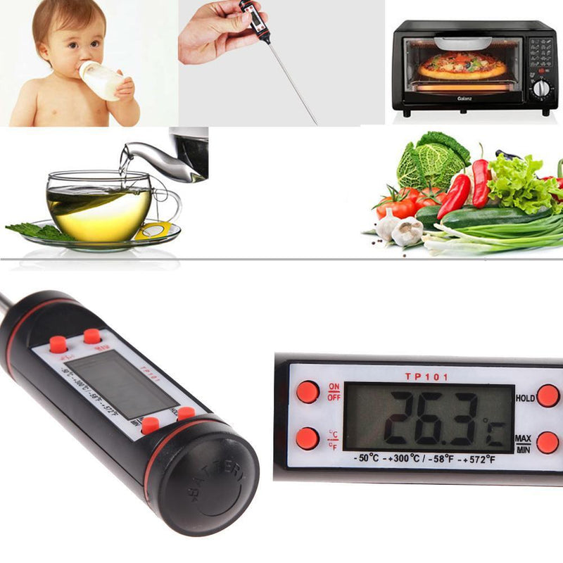 5pcs Food Digital Thermometer Kitchen Cooking Probe BBQ Measurement Tools