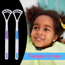 2pcs Tongue Brush Tongue Scraper Cleaner Dental Oral Care (Purple+Blue) Newly