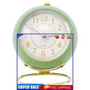 Analog Alarm Clock Light Emitting Silent Non Ticking Clock for Kid (Green)
