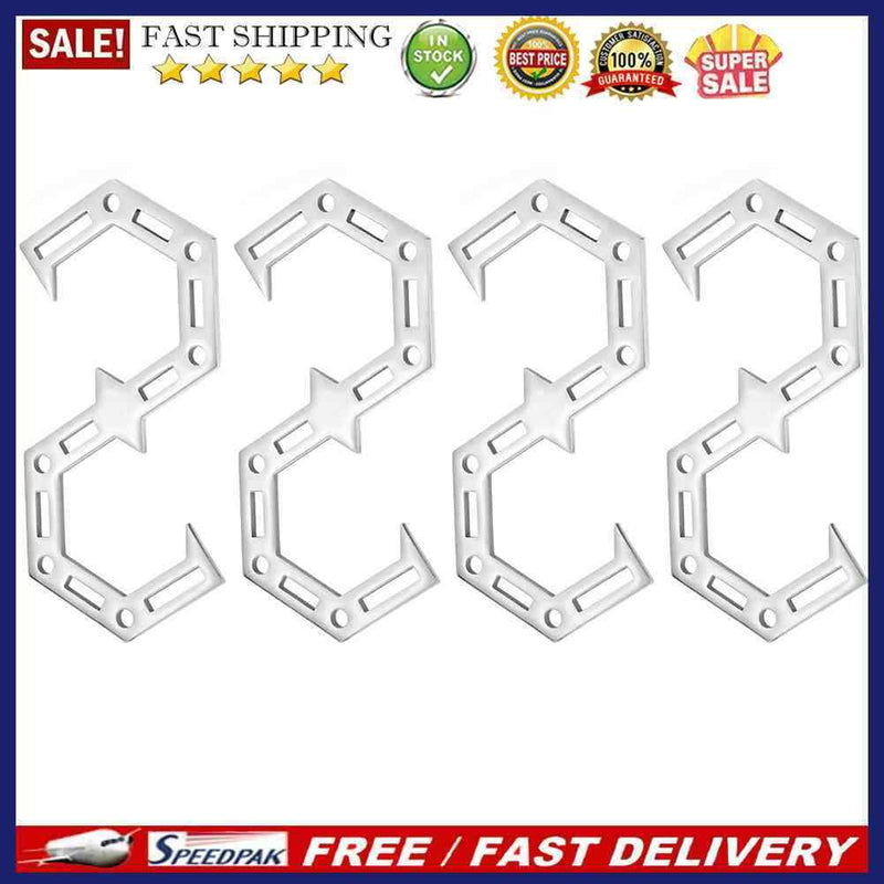 4pcs S Shaped Hooks Stainless Steel Hangers Outdoor Metal Hook Buckles Carabi