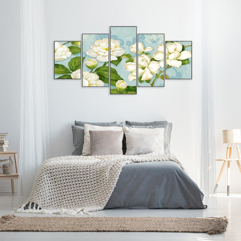 5pcs 5D DIY Full Drill Diamond Painting Lotus Cross Stitch Kits Home Wall Dec
