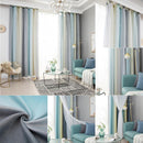 Gradient Hollow Star Curtain Bedroom Full Blackout Window Drapes (Beige)