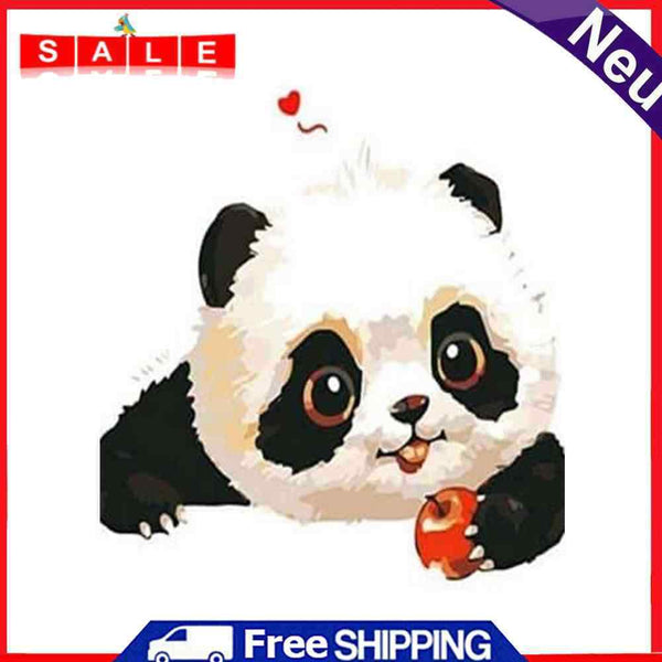 Frameless Hand Painted Digital Picture DIY Panda Paint By Numbers Wall Craft Kit