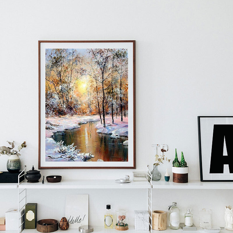 DIY Diamond Painting Kits Full Round Drill Sunset Woods Mosaic Home Decorat