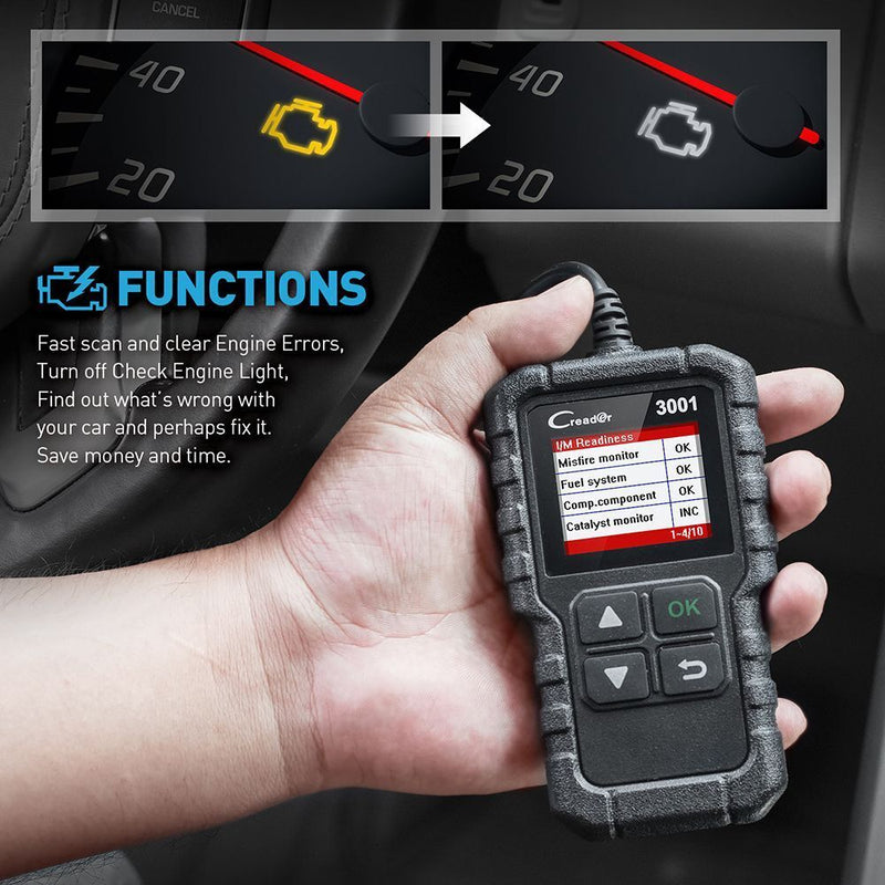 X431 Full OBDII Car Diagnostic Tool Code Reader CR3001 Scanner Creader 3001