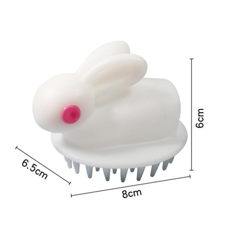 Silicone Head Scalp Massage Brush Shampoo Hair Washing Bath Comb (White)