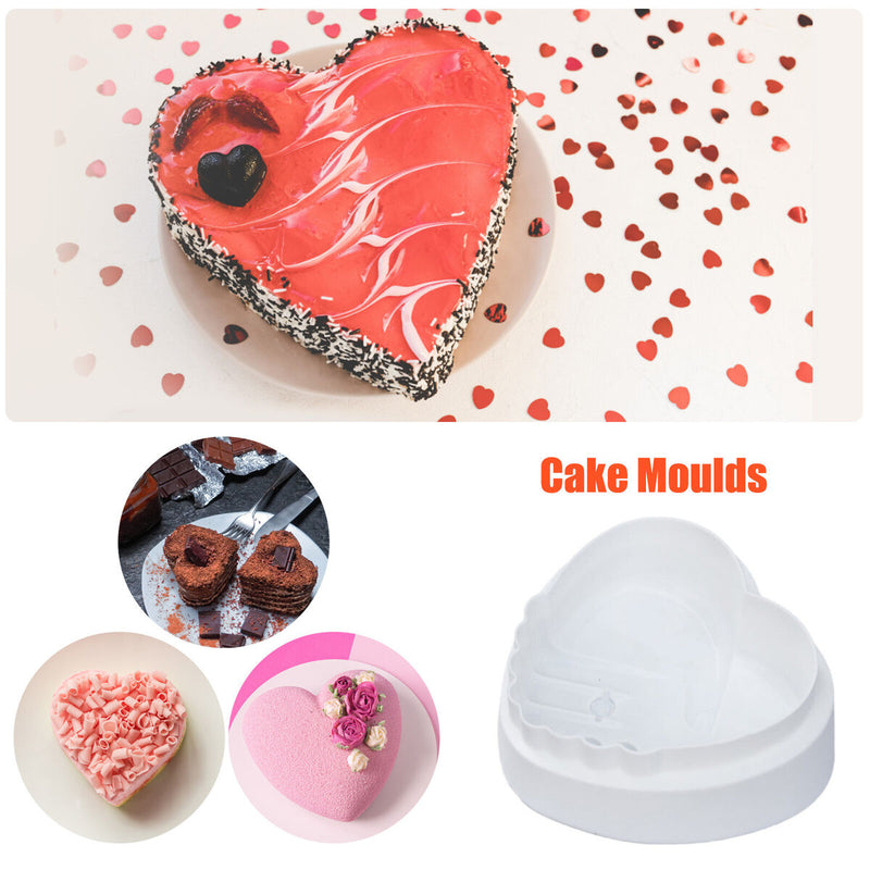 Silicone Baking Pan Heart Shaped Dessert Mould Mousse Pastry Moulds for Bir