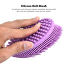 Bath Brush Silicone Massage Baby Skin Exfoliating Scrubbing Tool (Purple) Newly