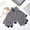 Women Knitted Wool Mitts Full Finger Mittens Thick Plush Sport Cycling Gloves
