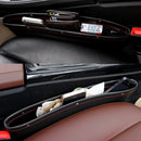 PU Leather Catcher Box Car Seat Slit Storage Pocket (Black) Newly
