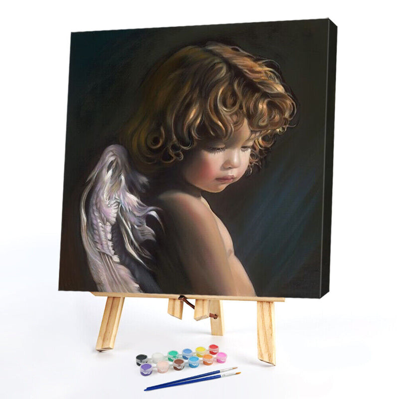 Little Angel Drawing Frameless DIY Oil Paint by Numbers Canvas Home Decor Newly