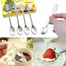 4Pcs Mini Christmas Steel Coffee Tea Kids Spoon Teaspoon Tableware E5G8
