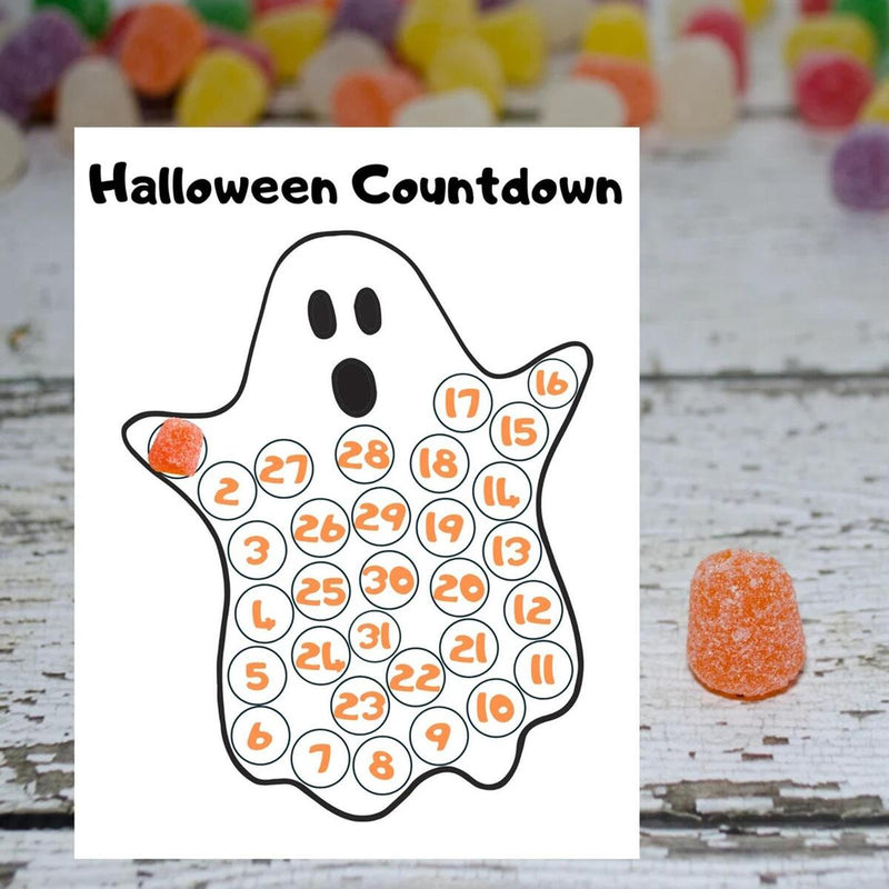Halloween Countdown Calendar Poster Festive Atmosphere Pendant Wall Decor`