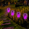12LED Solar Flame Torch Light Flashing Purple Light Yard Stake Lamp (4pcs) Newly