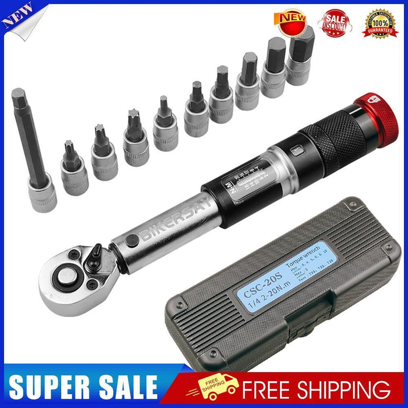 BIKERSAY 2-20Nm Torque Wrench Bicycle Repair Maintenance Spanner Tools Kit