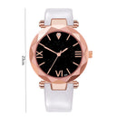 Casual Women Roman Numerals Starry Sky Dial Dress Wristwatch Fashion PU Leather