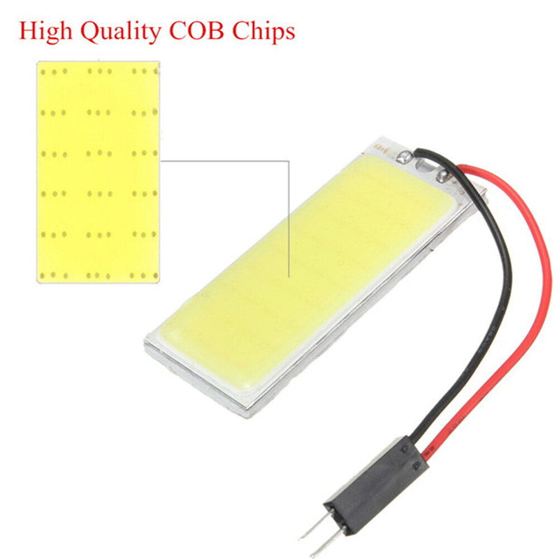 2PCS White 12V Hidden 36 COB LED 5W Car Dome Card Bulb 5500-6000K Au