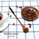 Long Handle Spoon Wood Soup Coffee Tea Kitchen Tableware (Old Paint Black)