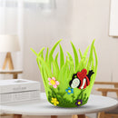 Easter Egg Carry Bucket Portable Round Nonwoven Basket Home Party Decor (A)