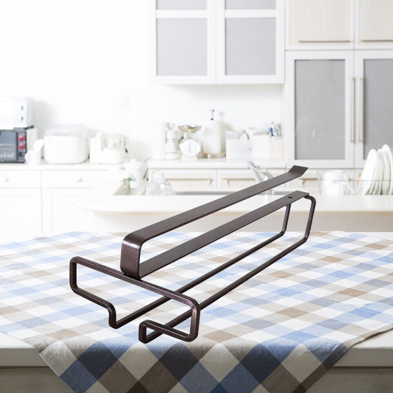 Home Wine Glass Holder Cabinet Stemware Organizer Rack Kitchen Tool (Brown)