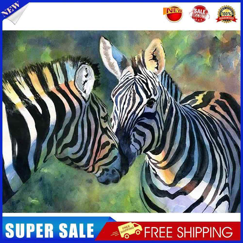 #A 5D DIY Full Drill Diamond Painting Cross Stitch Embroidery Mosaic (Zebra04)