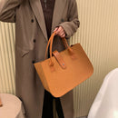 Women PU Leather Quilted Shoulder Bag Luxury Travel Pure Color Top-Handle Bag