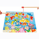 Puzzle Ocean Animal Pattern Literacy Card Cartoon Fish Magnetic Fishing Game