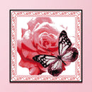 Partial Embroidery Stamped Flower Butterfly DIY Cross Stitch Kit 14CT Needlew