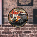 Round Car Retro Metal Plate Tin Sign Plaque Poster for Club Cafe Home (1)