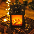 LED Fireplace Lantern Lamps Living Room Flame Christmas Night Light (B) Newly