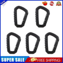 5pcs Outdoor Carabiner Molle Buckle Keychain Hook Camping D Buckle (Black)