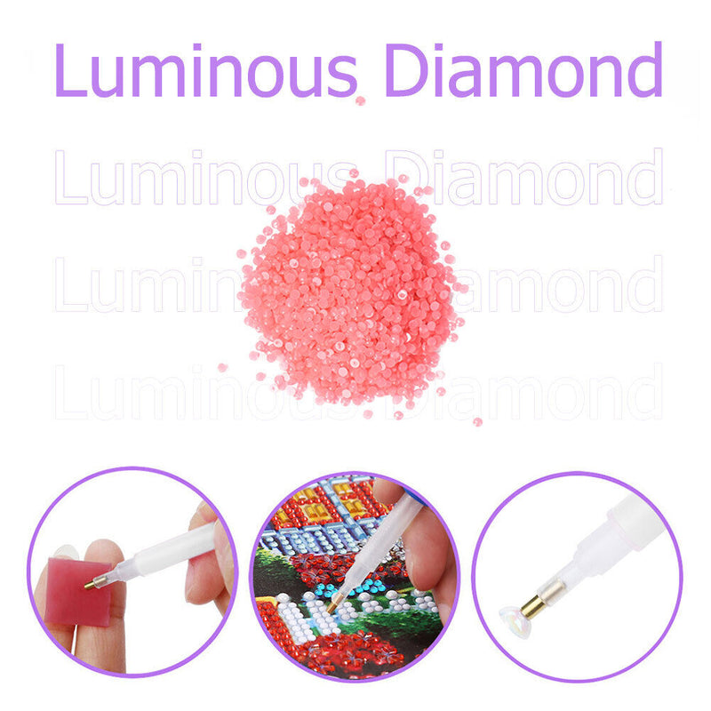15g/Bag DIY Luminous Round Rhinestones Kit for Diamond Painting (Rose Pink)