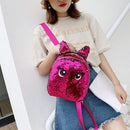 Preppy Shoulder School Bags Women Eyes Print Sequins Backpacks Girls Rucksack