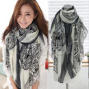 Fashion Long Spring Soft Cotton Voile Print Stole Wrap Shawl Scarf