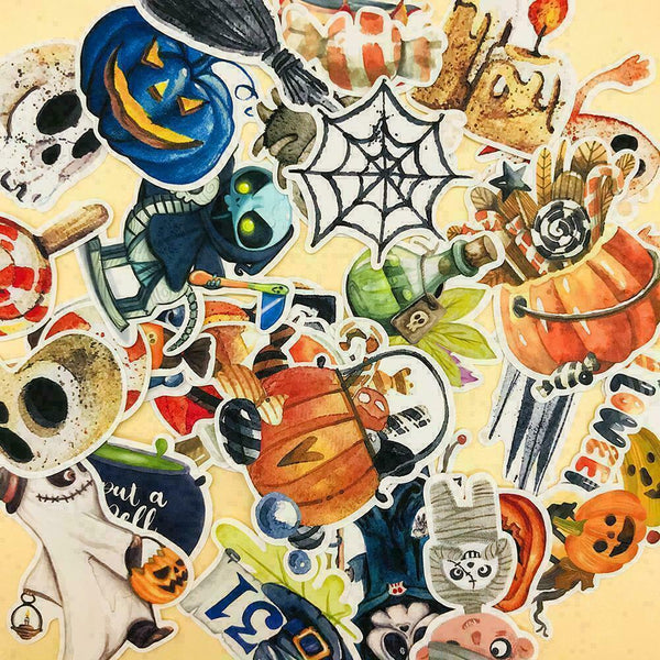 33pc Halloween Stickers Lot Die-cuts For Junk Bullet Hot Journal E8C0 H7O9