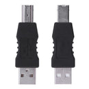 USB Type A Male to USB Type B Male Plug Connector Converter Adapter for PC