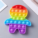 Silicone Push Bubble Fidget Anti Stress Autism Need Toys Rainbow (Human) Newly