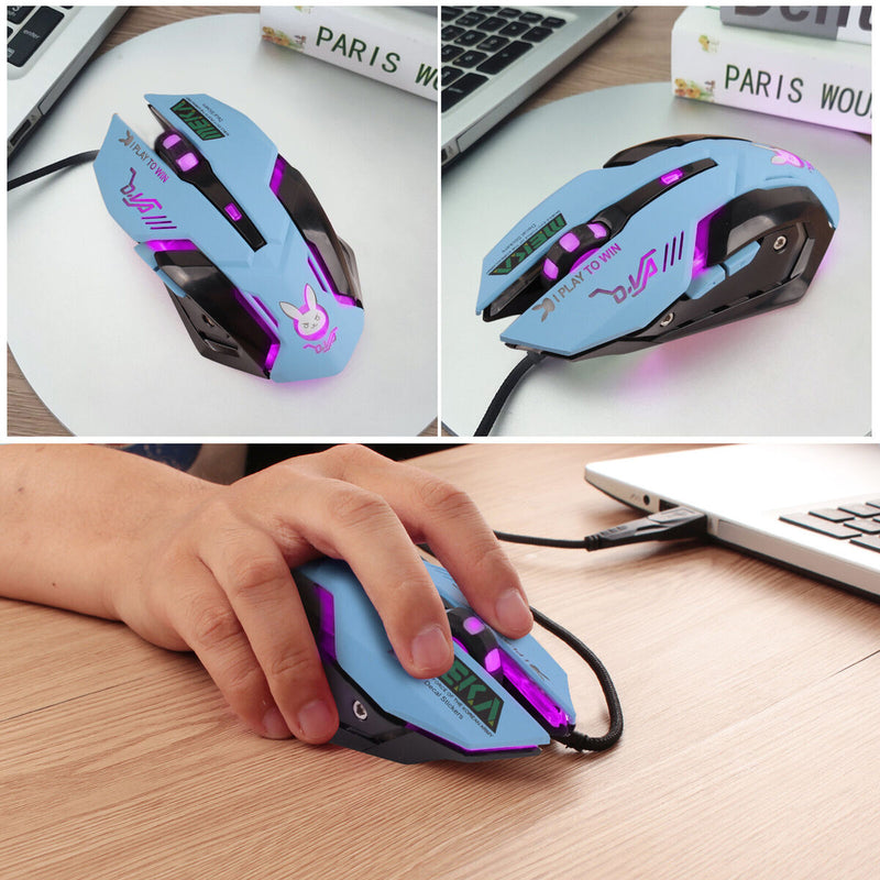 Computer Mouse, Wired 6 Buttons Ergonomic 2400dpi Optical Computer Gaming Mice