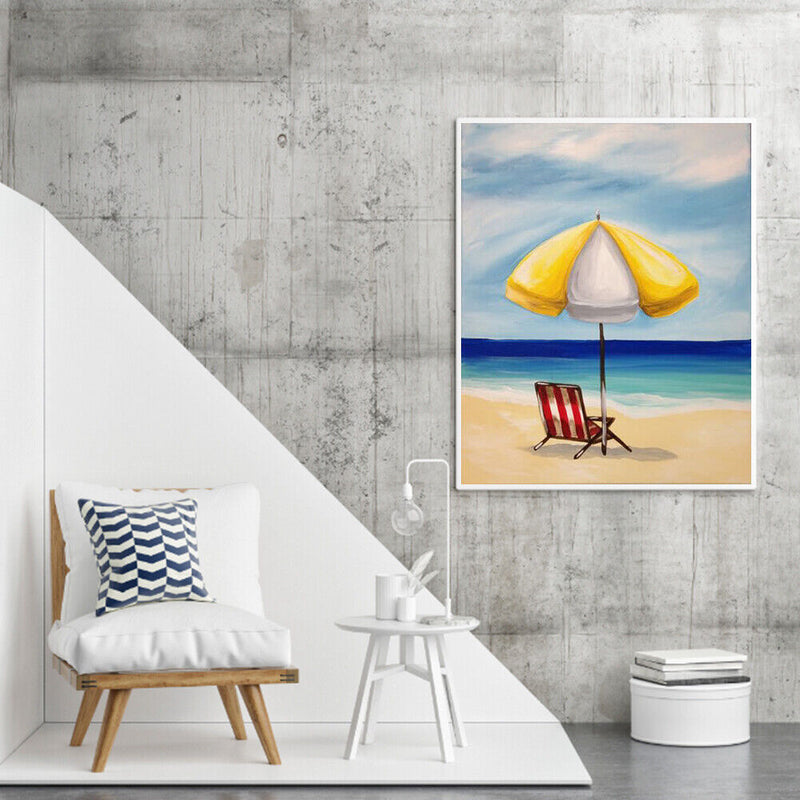 Beach Lounger Oil Paint By Numbers Kit DIY Acrylic Painting on Canvas Frameless