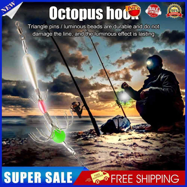 #A Luminous Squid Umbrella Hook Carbon Steel Cuttlefish Soft Hook Fishing Equipm